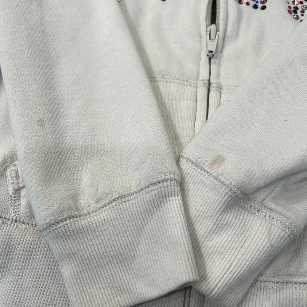 Gap kids bejeweled zip up hoodie lined in faux fur